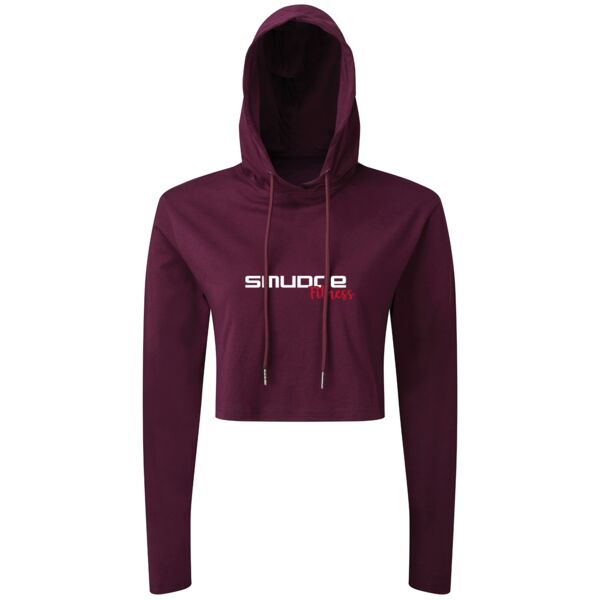 Women's Cropped Hooded Long Sleeve T-Shirt Thumbnail